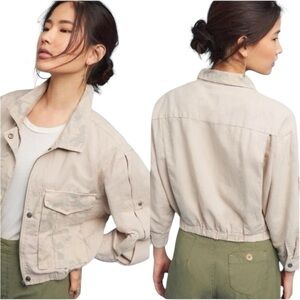 Hei Hei Anthropologie | Ronan Camo Linen Utility Jacket Full Zip Size Small